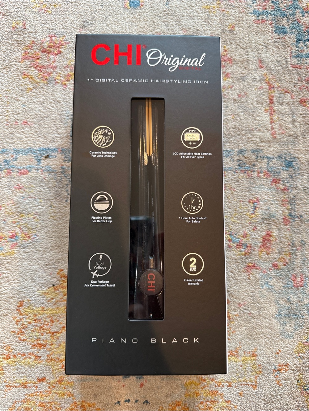 CHI Original 1" Digital Ceramic Hairstyling Iron - Piano Black